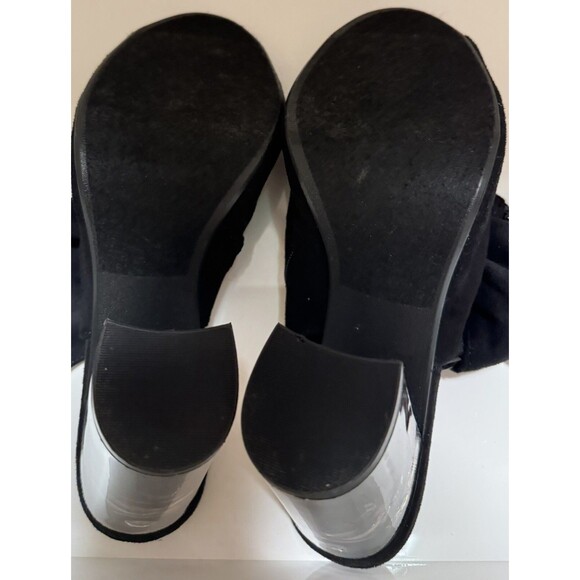 Charlotte Russe Kloude-16 Women 7 1/2 Black Lycra Clear Heels Zippers Going Out - Picture 4 of 16